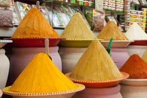 Spices at the market Marrakech, Morocco and Africa